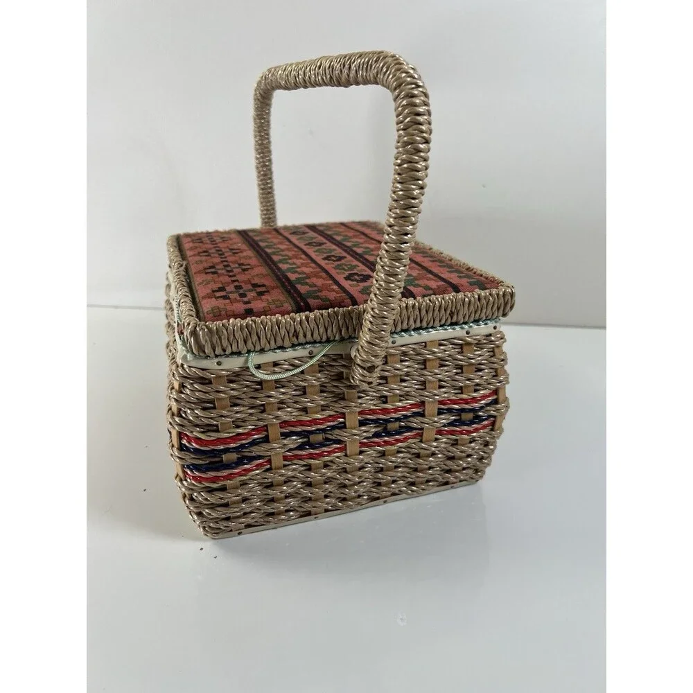 Vintage Singer Sewing Box Made In Japan 7401B Sewing Basket Mid Century MCM Gift